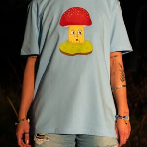 sprout glowing blue organic cotton t-shirt, sprout design, unisex, 100% organic cotton t-shirt